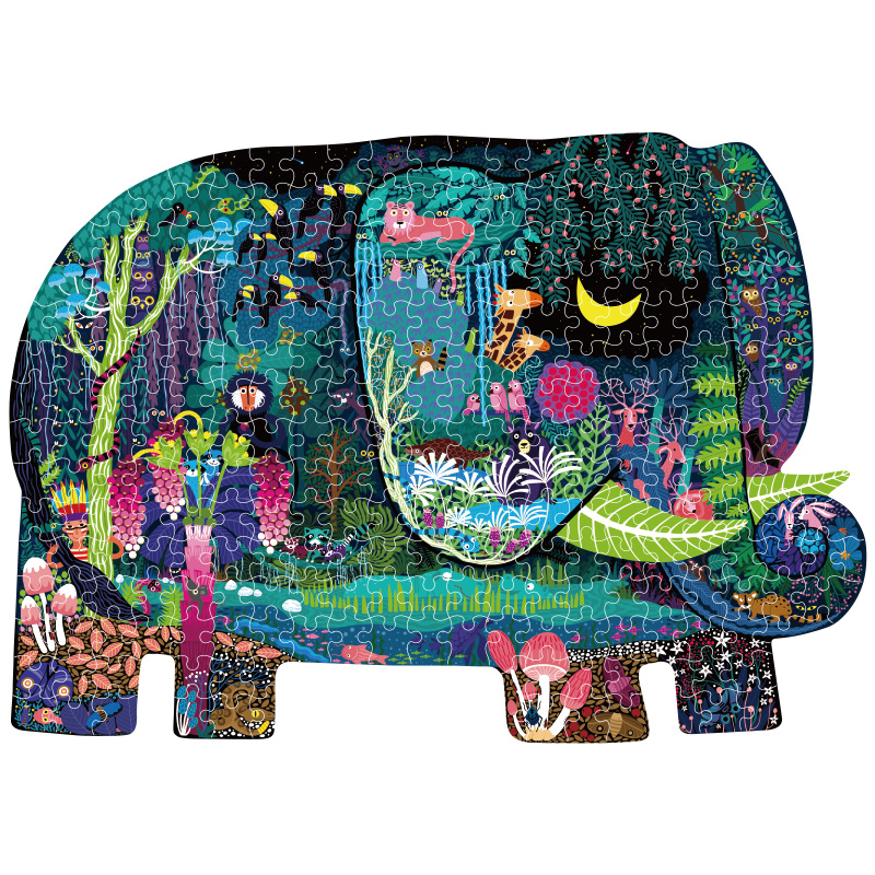 Puzzle con Forma de Mundo del Elefante 280 pcs