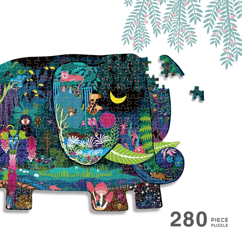 Puzzle con Forma de Mundo del Elefante 280 pcs